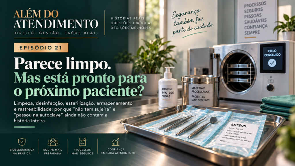 Parece limpo. Mas está pronto para o próximo paciente? — ALÉM DO ATENDIMENTO | EPISÓDIO 21