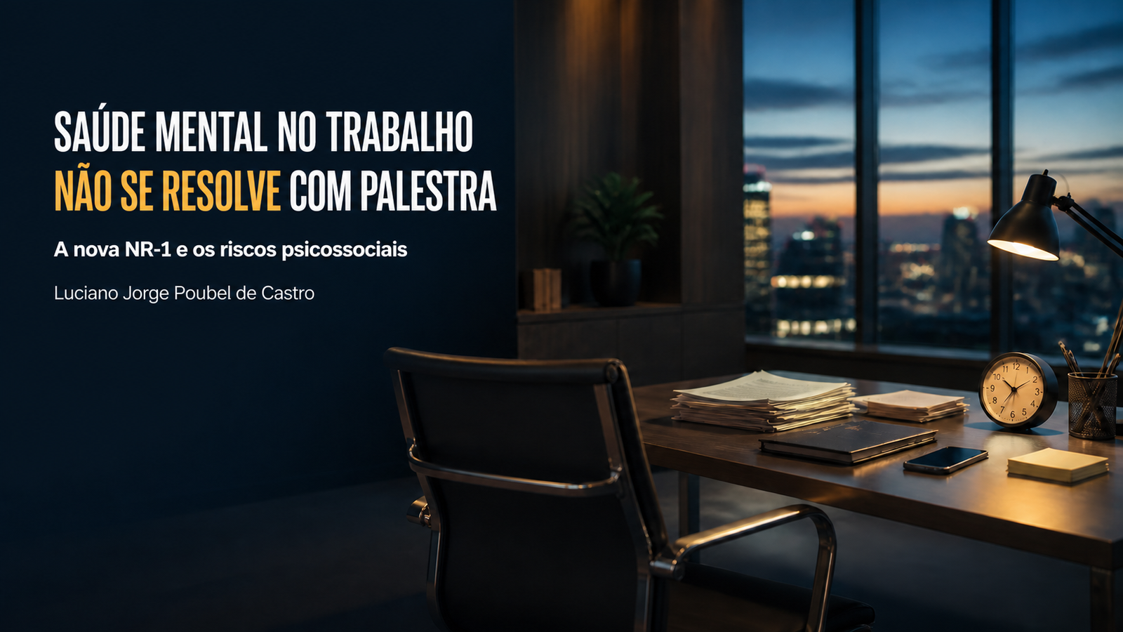 Capa do artigo Saúde mental no trabalho não se resolve com palestra, de Luciano Poubel.
