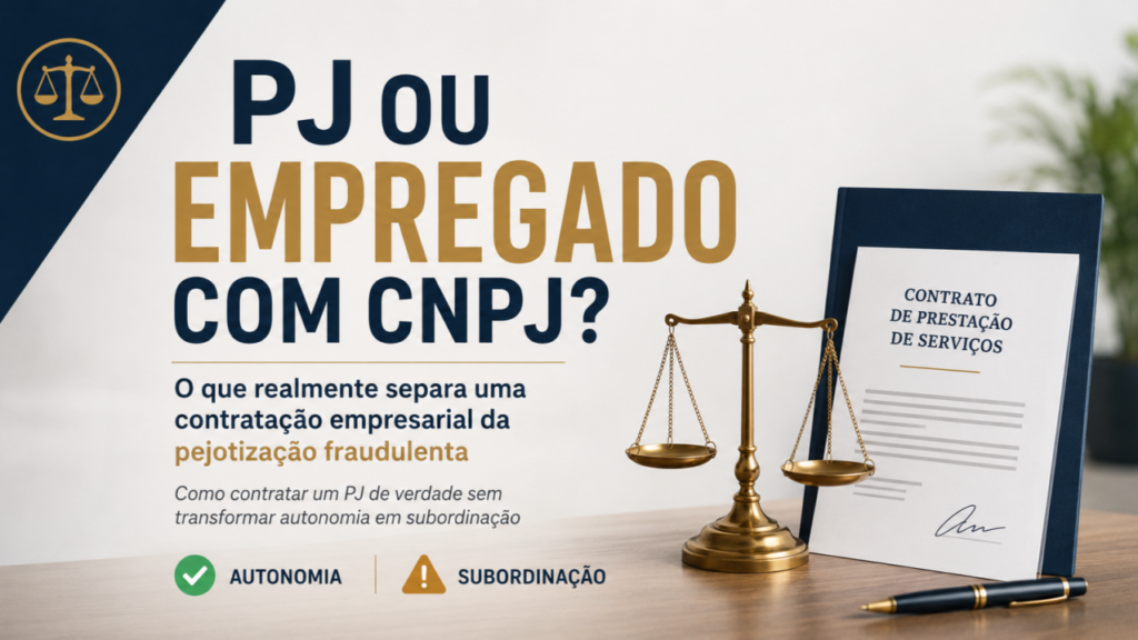 PJ ou empregado com CNPJ? O que realmente separa uma contratação empresarial da pejotização fraudulenta
